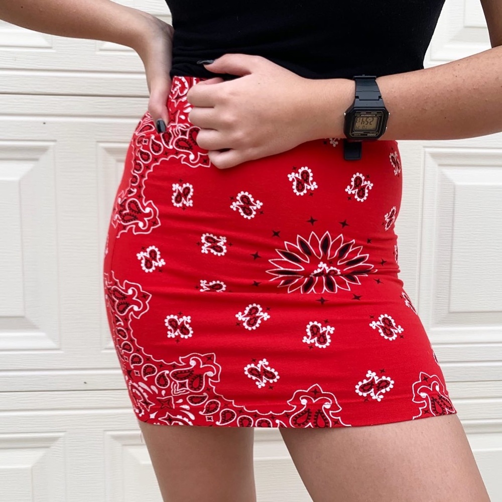 Bandana Print Mini Skirt